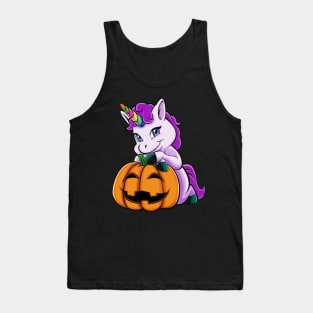 Halloween Unicorn Pumpkin Tank Top